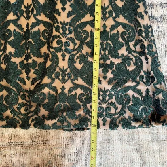 Dress the Population Karen Dress Green Lace Mesh Sequin Formal Prom Size Large - Picture 11 of 15